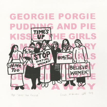 Kiss the Girls detail feminist protest print