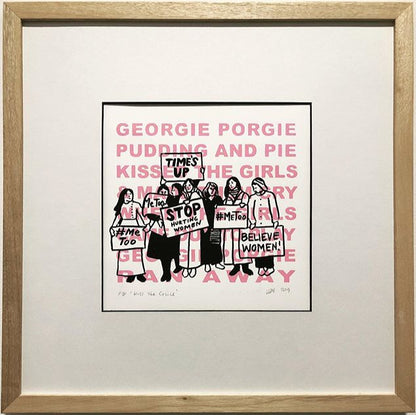Kiss the Girls feminist print by Leah mariani