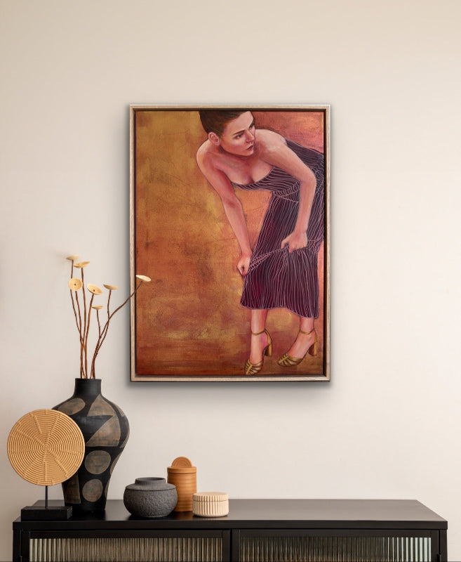 Left_Wing_Framed_art_woman_styled_in_Home