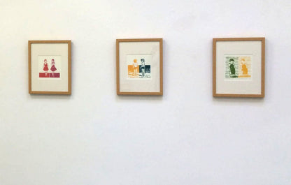 Lino prints framed