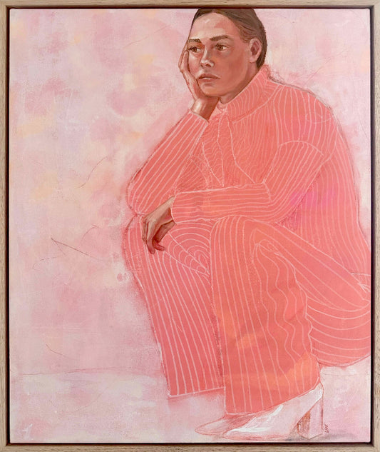 MARIANI-LEAH_StartingBlock_figurative-painting_pink-stripes