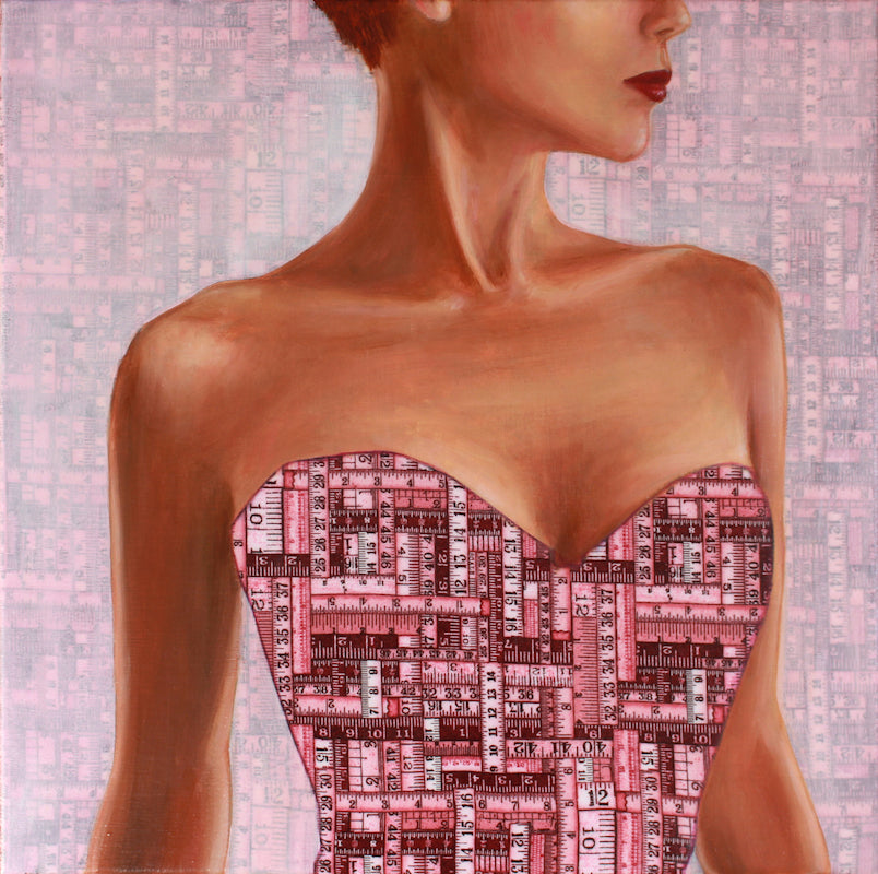 Made to Measure measuring tape feminist painting