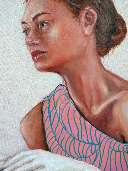 MidasTouch_painting-woman_white-gloves_Leah-Mariani-detail-face