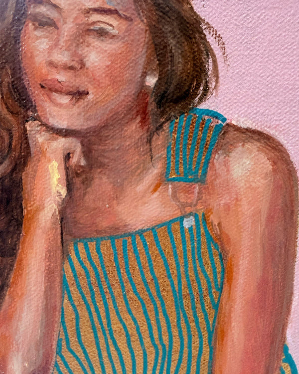 Mini_Win_small_framed_figurative_painting artist Leah Mariani-detail