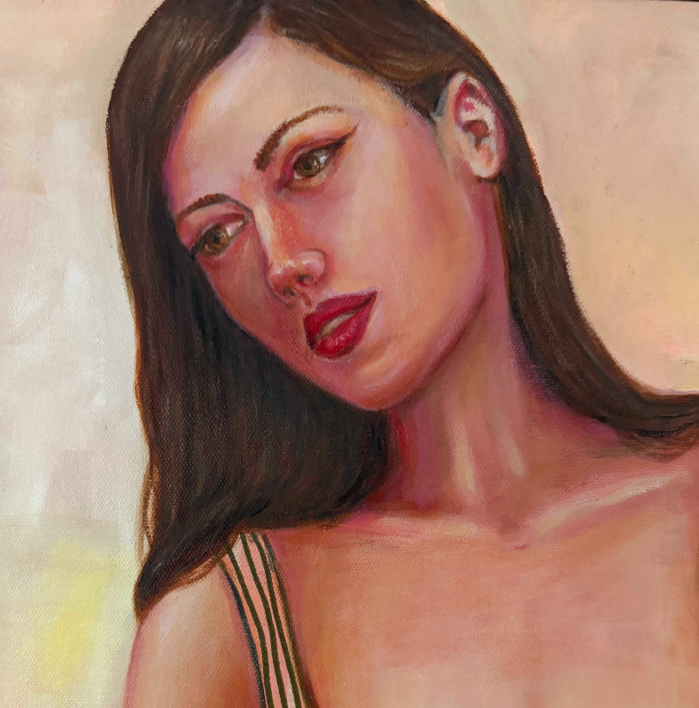 Offside painting of woman detail