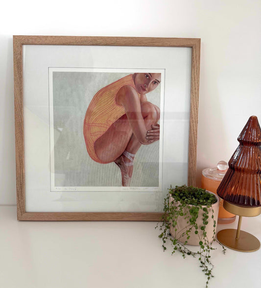 On Pointe print image framed