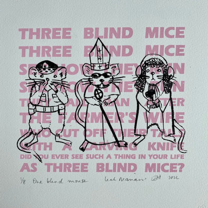 One Blind Mouse feminist print by Leah mariani