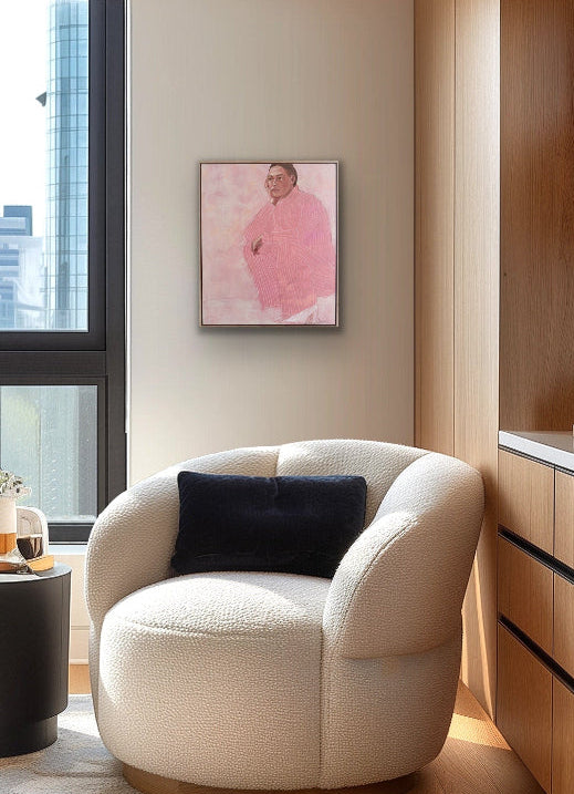Pink-painting-Starting_Block_artist_Leah-Mariani-in stylish-modern_home