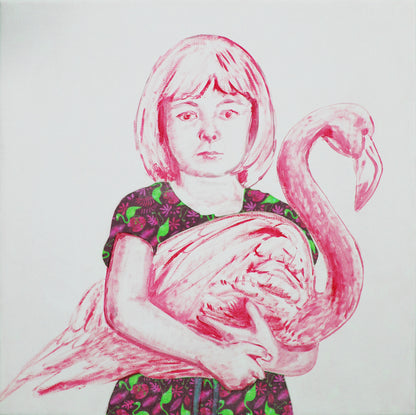 Pink Flamingo Alice in Wonderland limited edition print