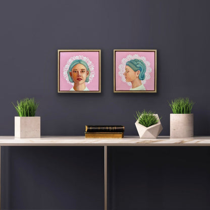 Pink Medusas mini pink paintings