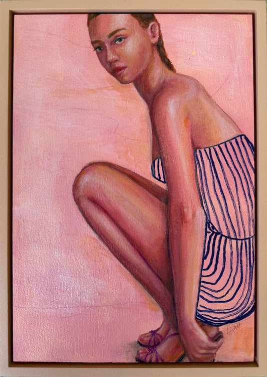 Product_AnkleTap_pink_figurative_painting_framed