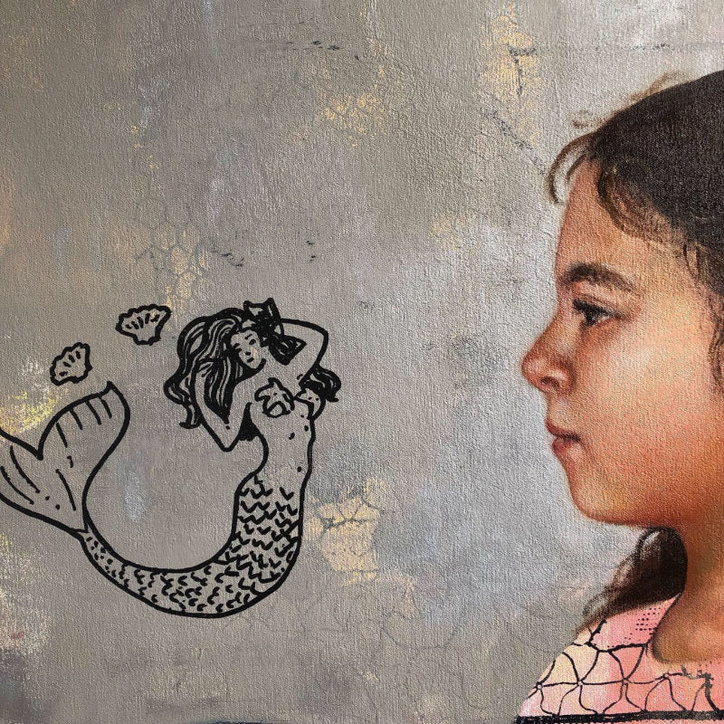 Product Little Mermaid painting girl detail
