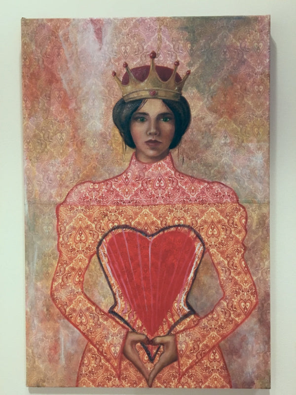 Product Red Queen painting on fabric with crown