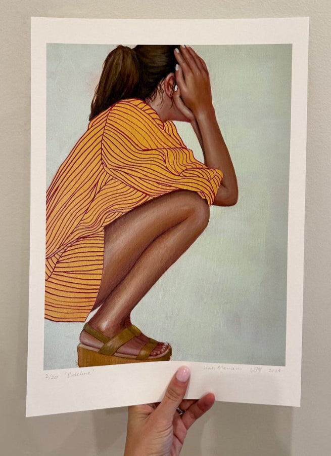 Sideline print signed by artist Leah Mariani