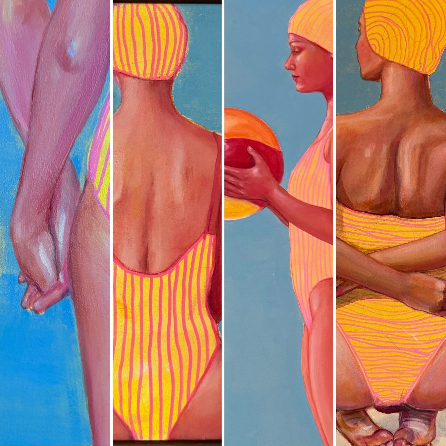 Spring swimmer colleciton of paintings