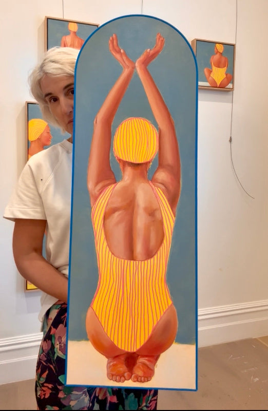 Sun Catcher figurative painting with artist Leah Mariani