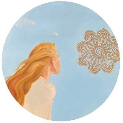 Sun Worship round painting