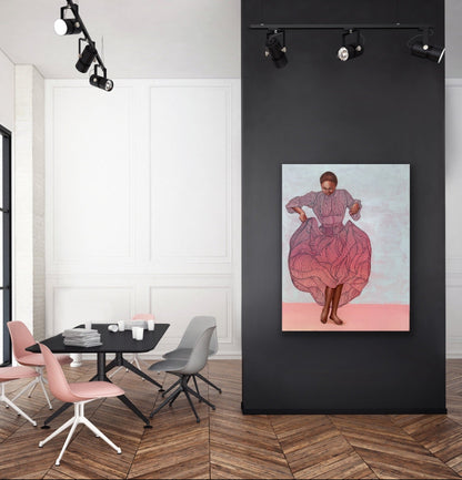 Uplift_large-painting-woman-dress_modern-office-space