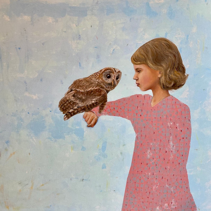 Wise Owl feminist painting Leah Mariani