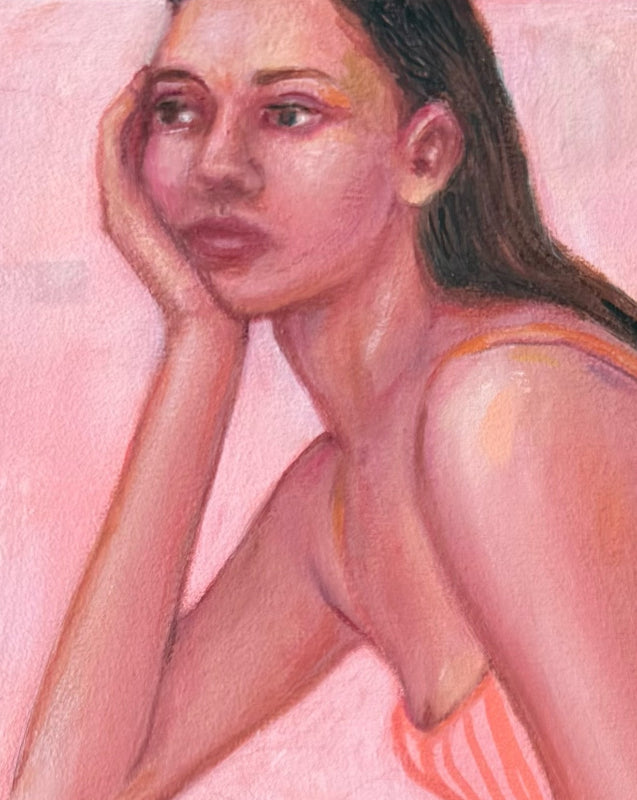 eeping_Score_small_pink_painting_lady_face