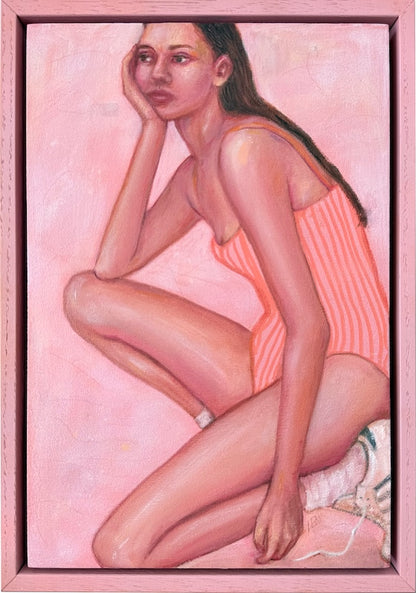 eeping_Score_small_pink_painting_lady_leah-Mariani